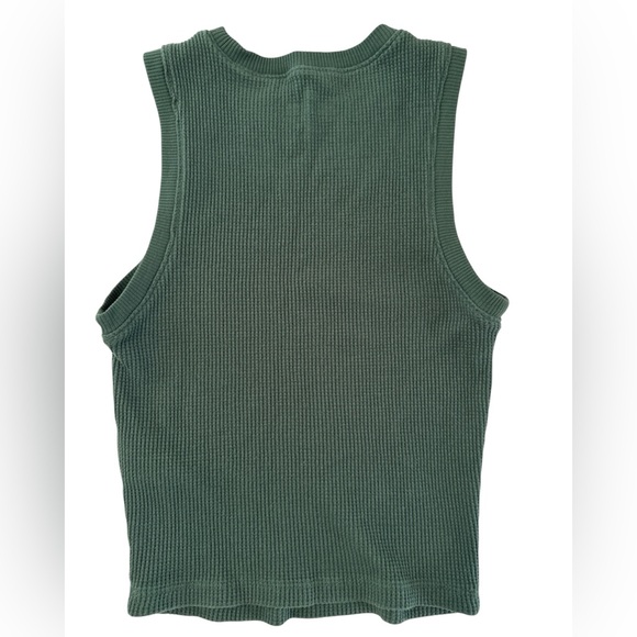 Hollister Dark Green Waffle Knit Tank Top - Size Small - Picture 5 of 5